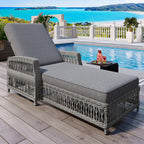 Oban sun lounger in grey, full length