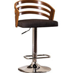 Amberley timber-back swivel bar stool in walnut tone, front view