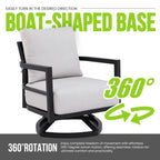 Studland lounge chair boat-shaped swivel base