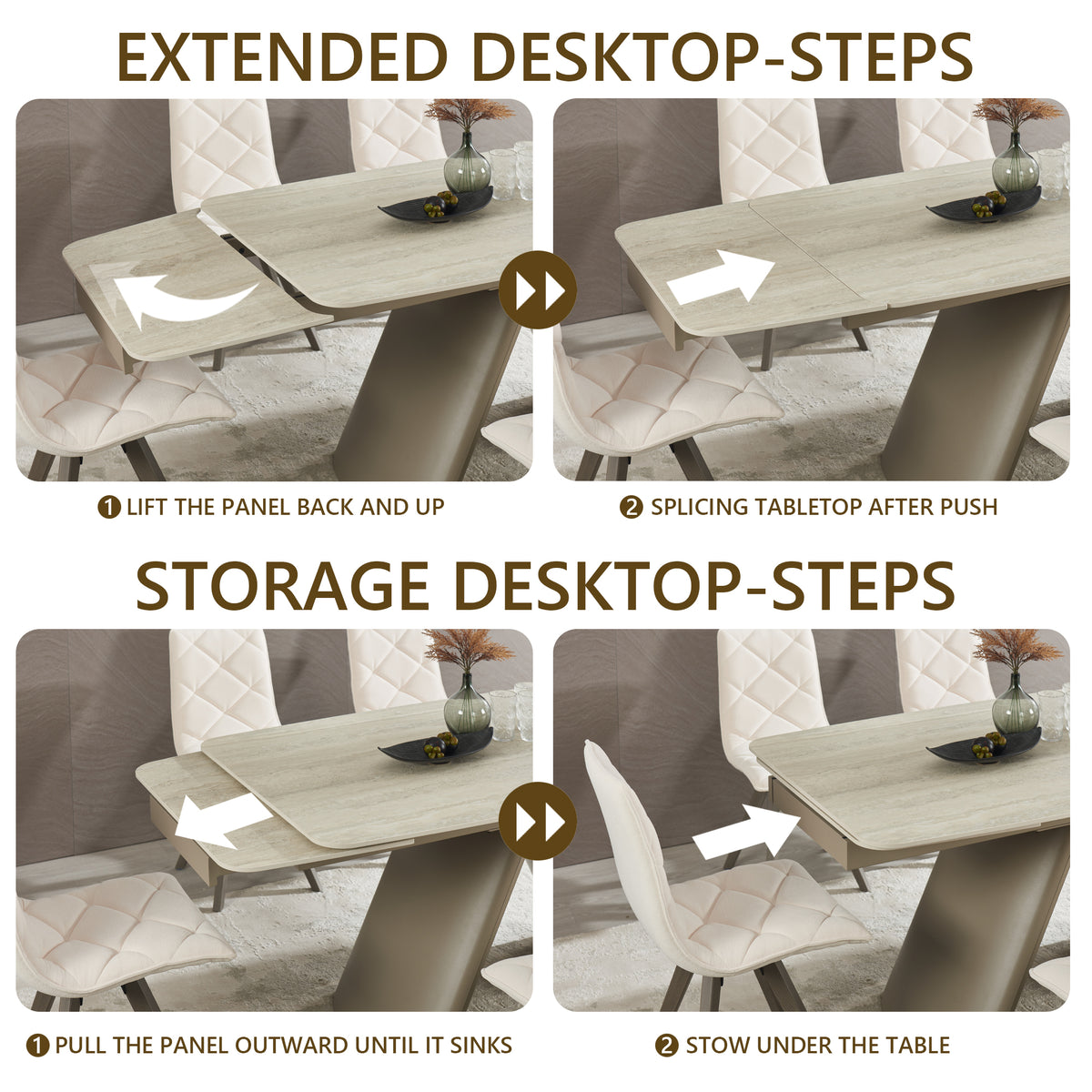 Orsa Extending Dining Table, angled view