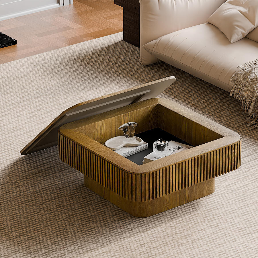 Zola square coffee table edge and joinery detail