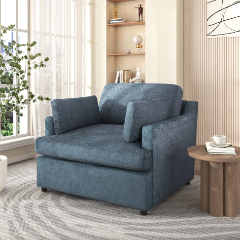 Wolterton oversized armchair in blue polyester