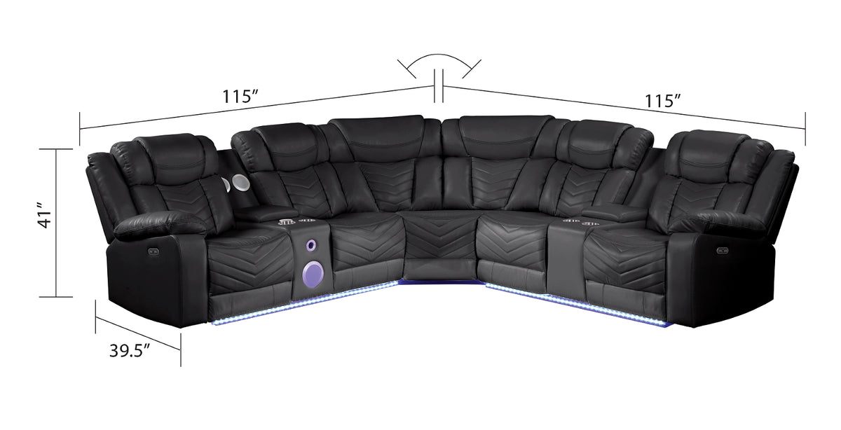 Ostend sectional wood leg detail