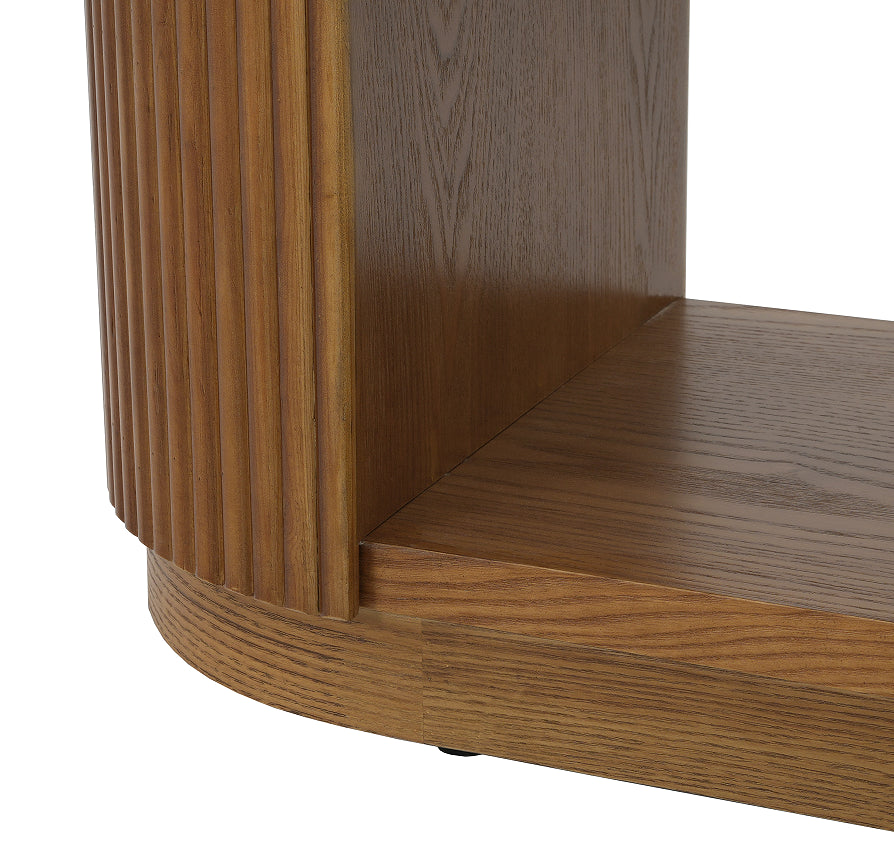Vevey console open shelves detail