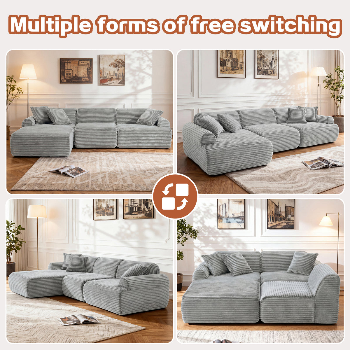 Auren Modular Sectional in a living room