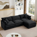 Bracken Modular Sofa Bed in black chenille, L-shape