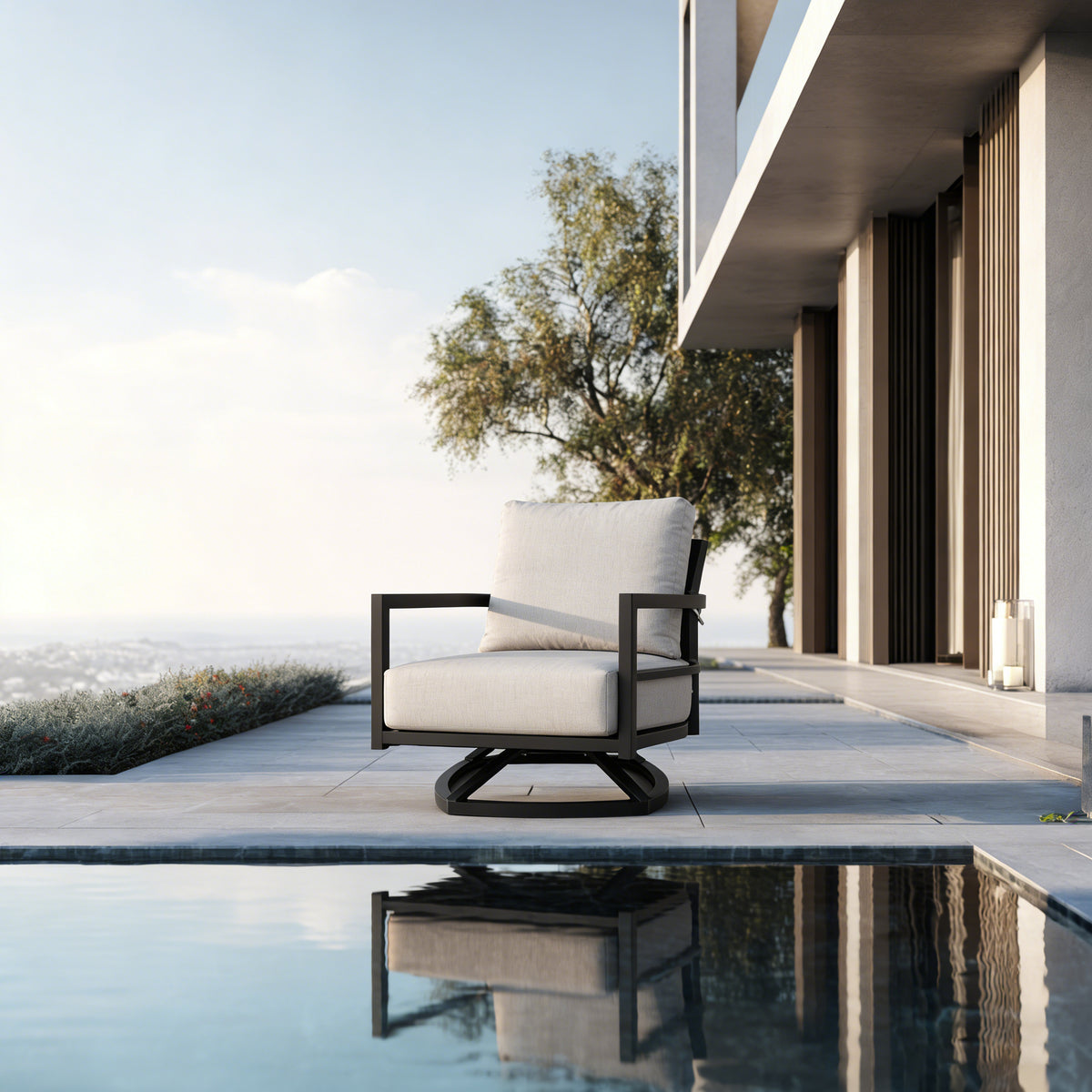 Studland outdoor lounge chair seen from the side