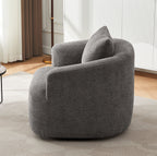 Bibury bouclé chair with throw pillow