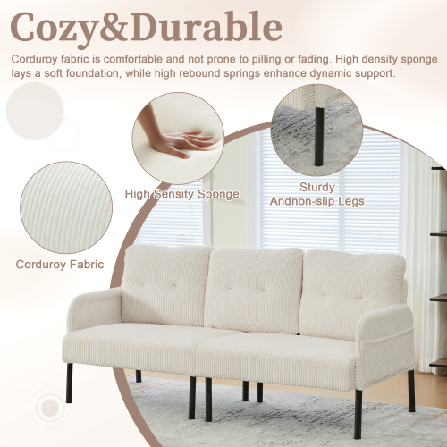 Dunbar loveseat corduroy wale detail