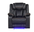 Jorden Power Recliner in black faux leather