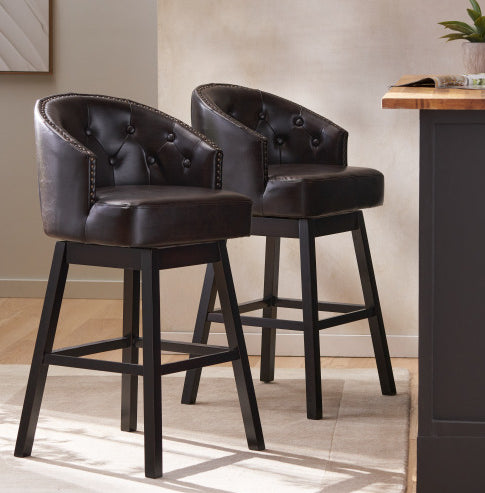 Thurso bar stool in brown faux leather