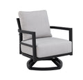 Studland welded aluminium outdoor swivel lounge chair in black