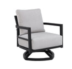 Studland welded aluminium outdoor swivel lounge chair in black