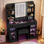 Truro LED vanity desk in black