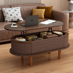 Esher fluted lift-top coffee table in natural wood