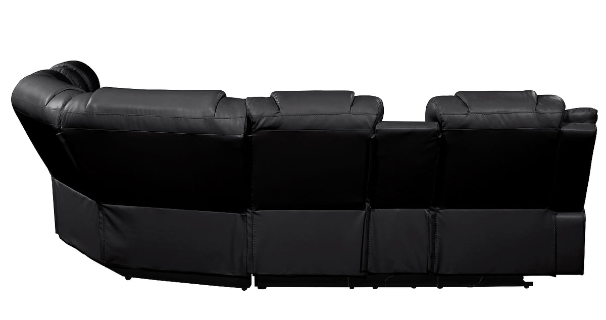 Ostend sectional with a seat reclined