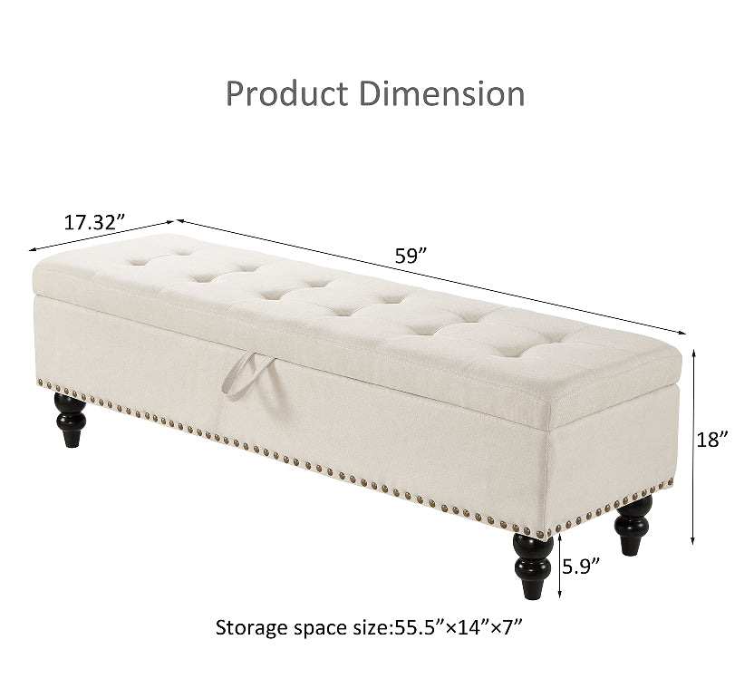 Fenwick bench with the lid open showing storage