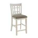 Keswick counter chairs in antique white and brown, pair