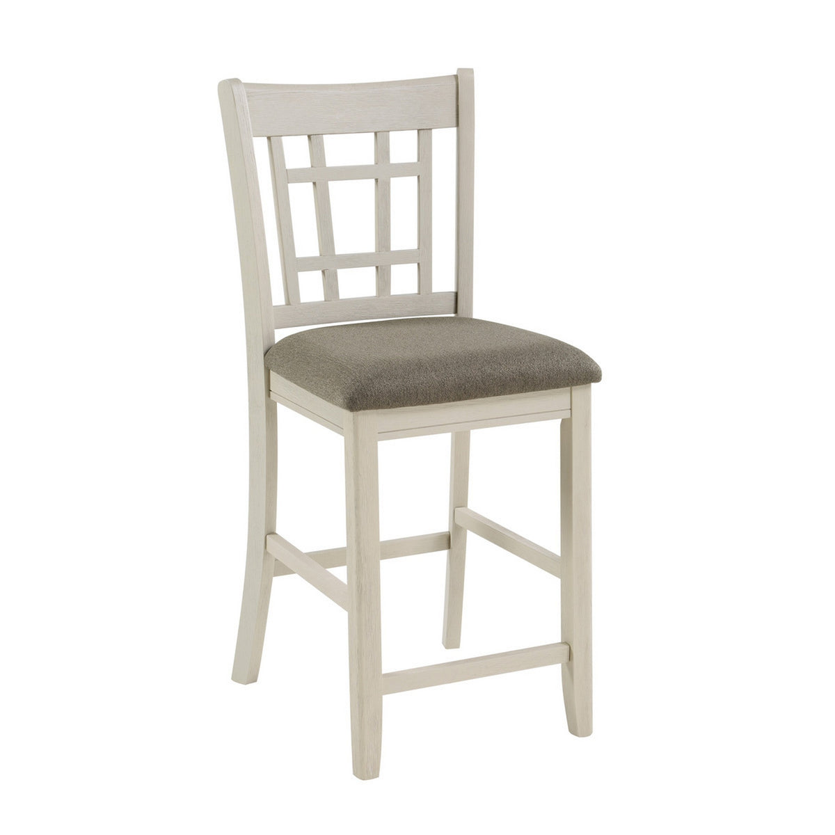 Keswick counter chairs in antique white and brown, pair