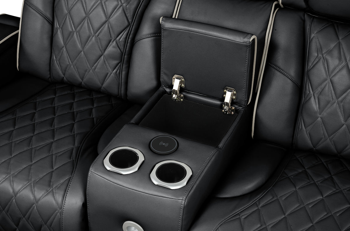 Quilon faux leather and stitching detail