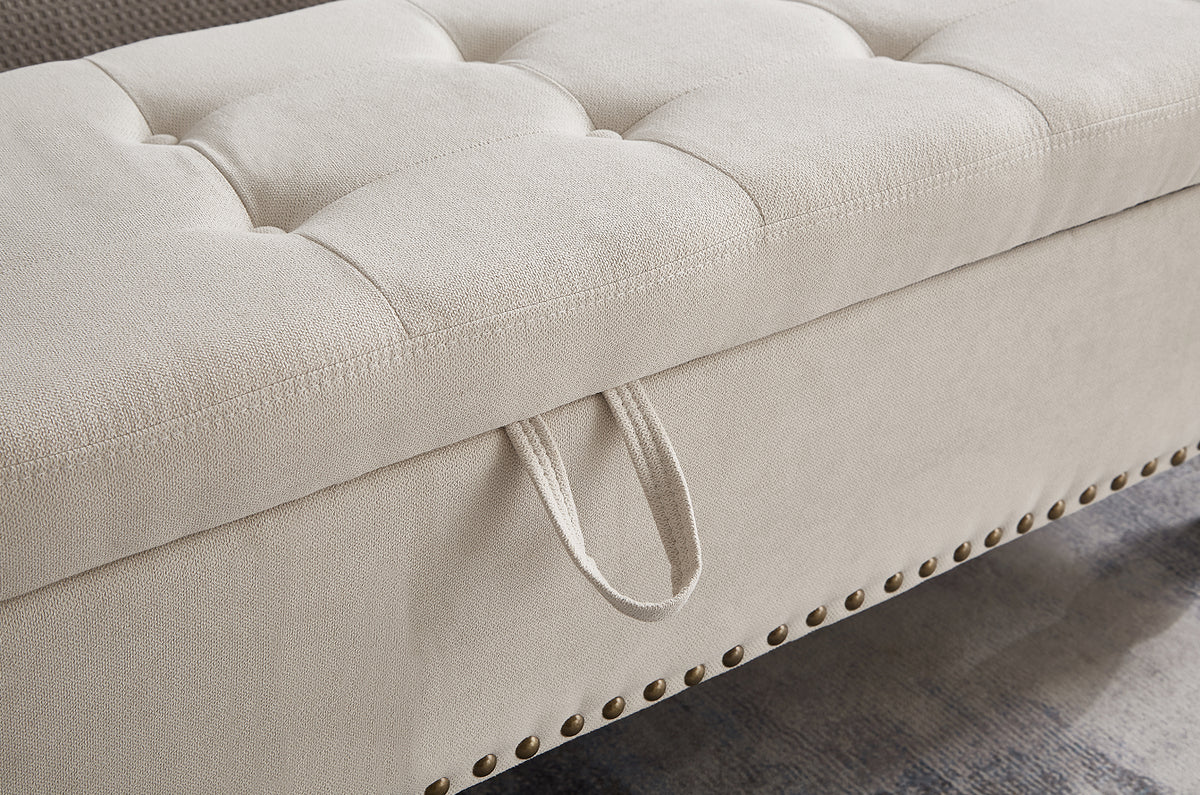 Fenwick bench cotton linen weave detail