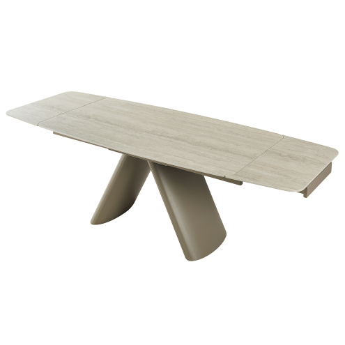 Orsa Extending Dining Table in sintered stone with iron base